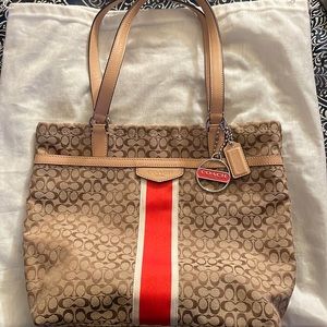 Tan and orange Coach bag